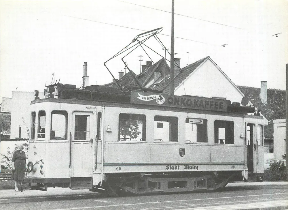 Tramway von Mainz — Tw 69 — Verlag Stadtwerke Mainz AG - Vorderseite