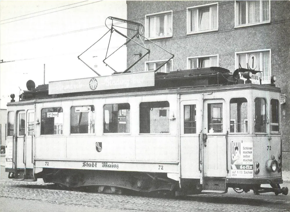 Tramway Tw 72 — Serie 70-89 — Verlag Stadtwerke Mainz AG - Vorderseite