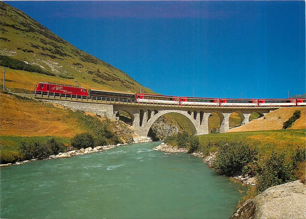 Glacier Express — Stone Viaduct at Hospental — Photoglob Zürich - Front