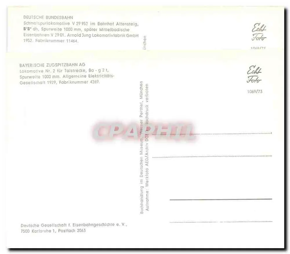 अल्टेनस्टेइग — स्टेशन और लोकोमोटिव V 29 952 — जर्मन फेडरल रेलवे - पीछे
