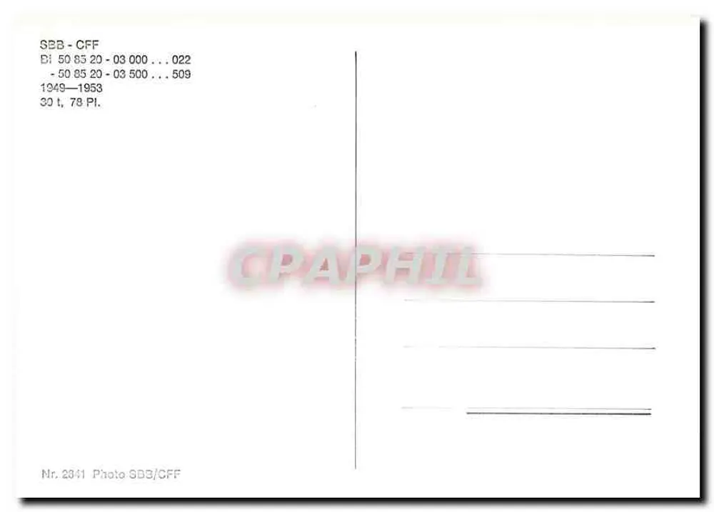 Trem de passageiros SBB CFF — carruagem Di 50 85 20-03 000...022 — SBB/CFF - Verso