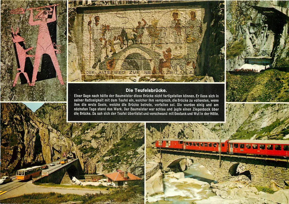Teufelsbrücke — Sage vom Meisterbaumeister und dem Teufel — Rud. Suter AG, Nr. 19677 - Vorderseite