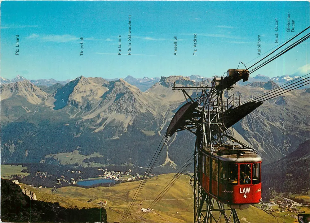 Arosa — Widok na teleferyk Arosa-Weisshorn — Rud. Suter AG - Awers