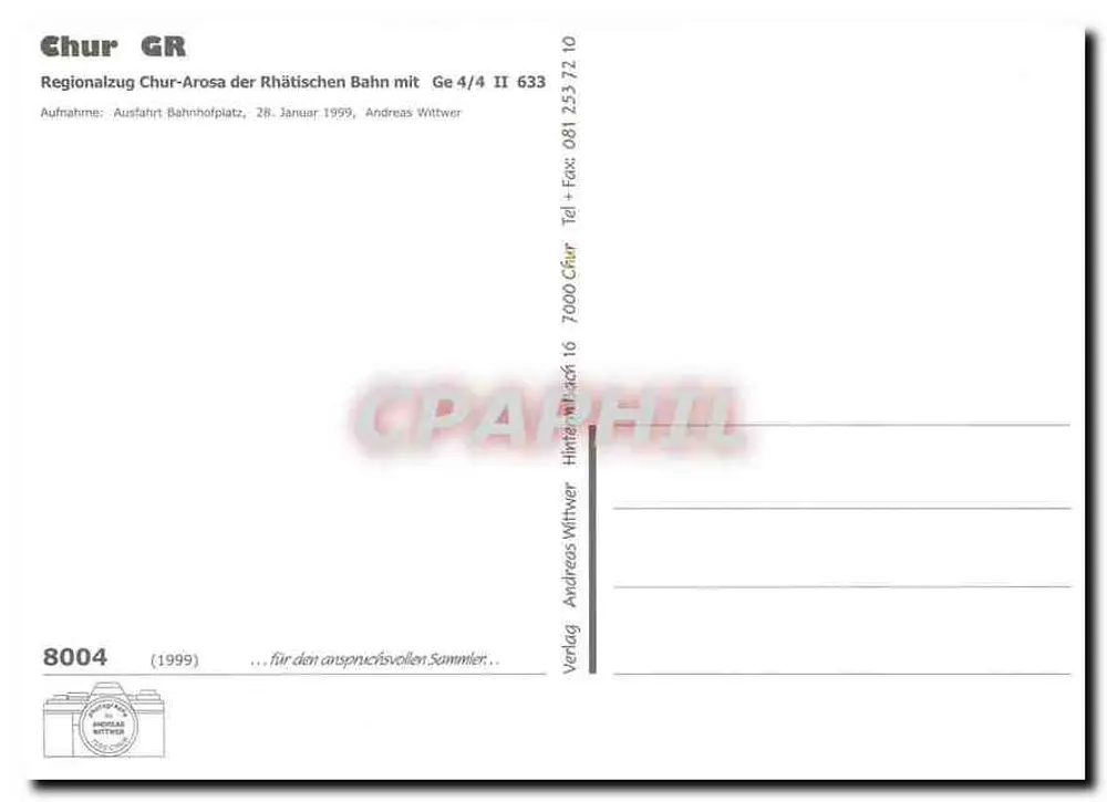 Chur GR — Regionalzug Chur-Arosa der Rhätischen Bahn — Andreas Wittwer - Verso