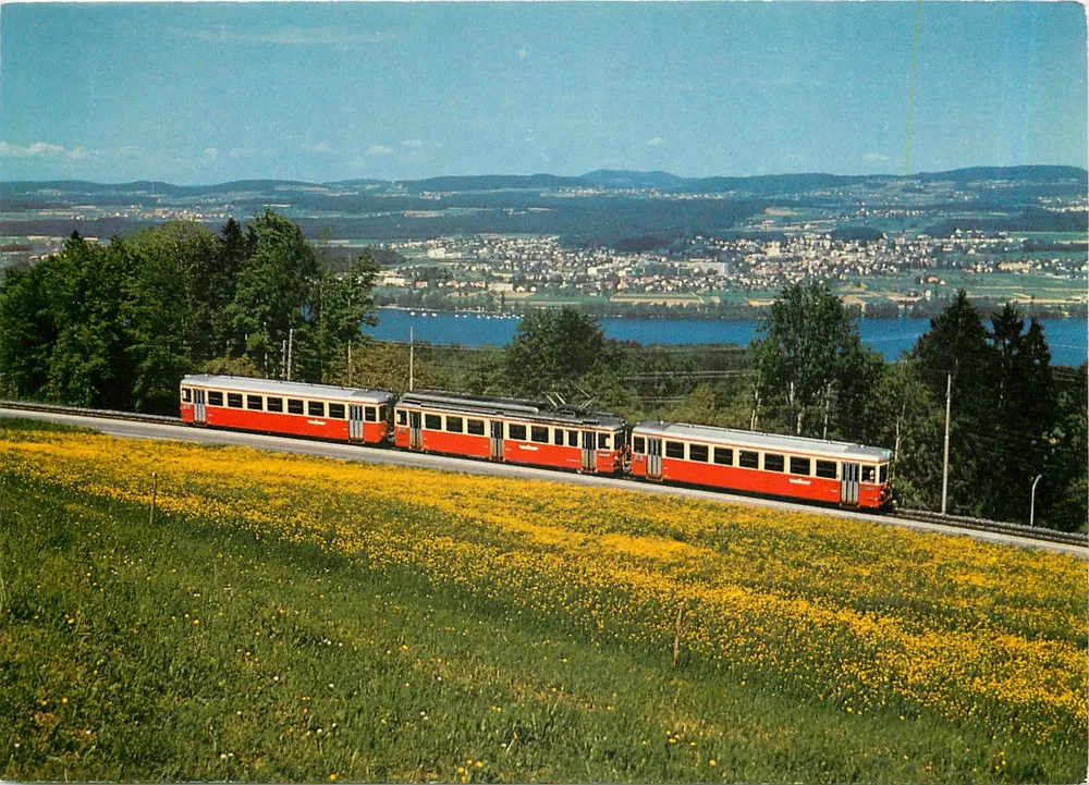 Pendelzug Forchbahn — Forch und Esslingen (über Scheuren) — A. Aebl, Egg ZH - Front