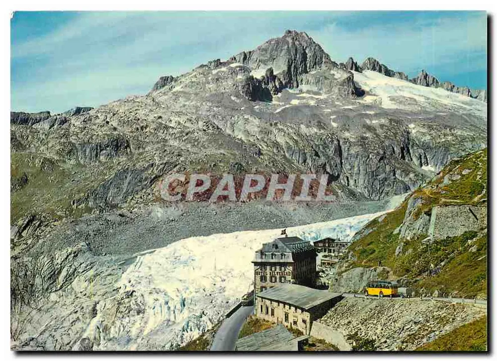 Furkapass, Hotel Belvedere — avec le Rhône glacier et le Gerstenhörner — Rud. Stuer AG, Zurich - Recto