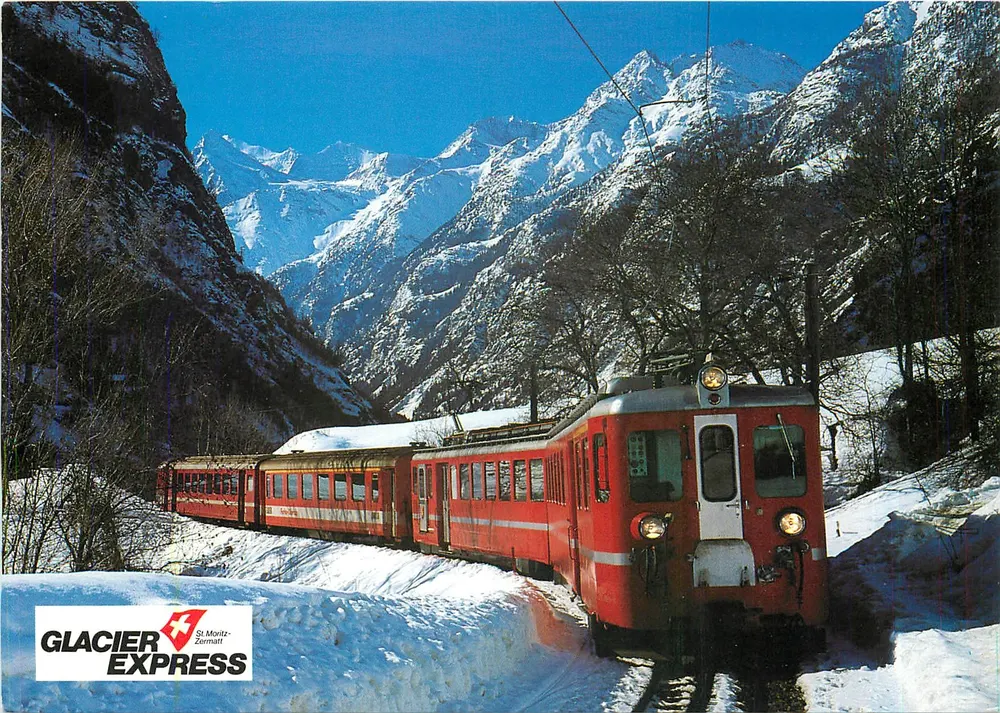 Expresso do Glaciar — St. Moritz-Zermatt — editor Thok Klopfenstein - Frente