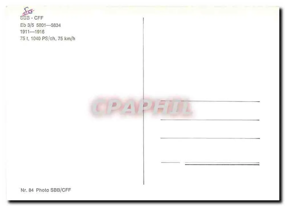 Lokomotiva SBB/CFF Eb 3/5 — 5830 — SBB/CFF - Verso