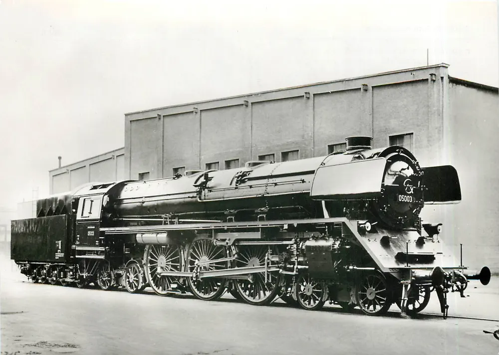Schnellzuglokomotive 05 003 — 2차 개조 Krauss-Maffei AG 1950년 — Deutsche Gesellschaft für Eisenbahngeschichte e.V. - 앞면