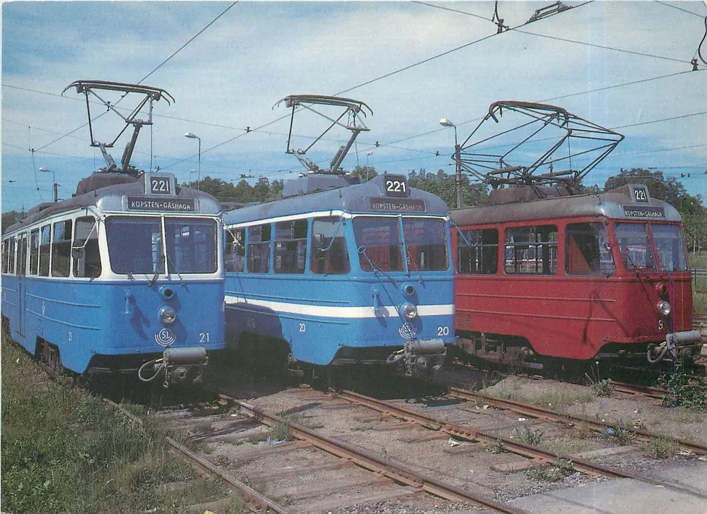 Trams in Aga — Södra Lidingö Railway — Svensk Tillverkning - Vorderseite
