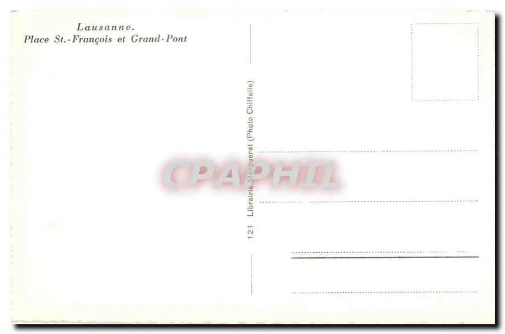 Platz St-François und Grand-Pont — Lausanne — Buchhandlung Manueral - Rückseite