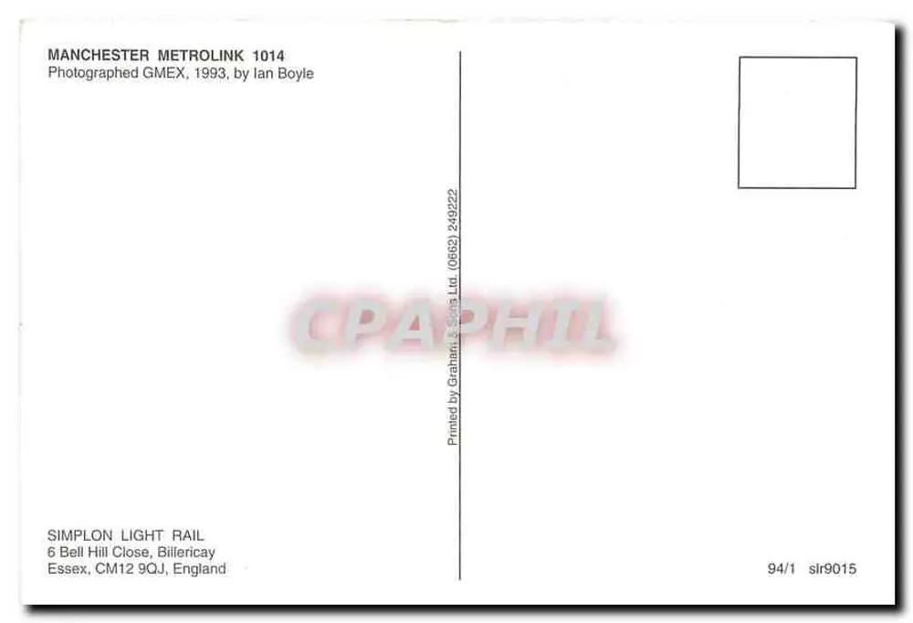 Manchester Metrolink — Trem 1014 — Simplon Light Rail - Verso