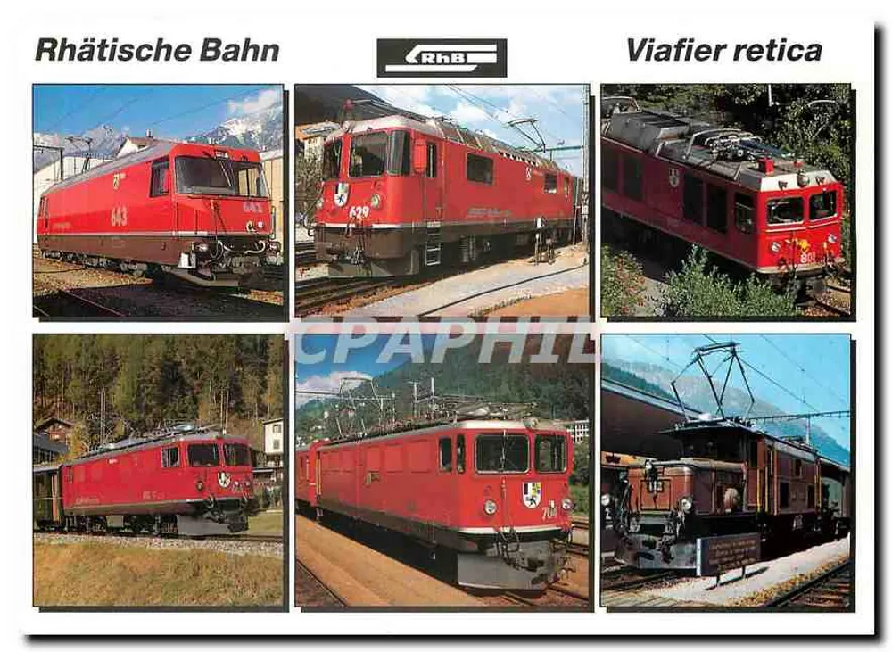 Rhätische Bahn — locomotives et trains — Verlag: Rhinohaus Geiger, Nr. 6/11 - Recto