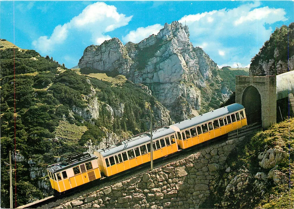 Wendelsteinbahn — letzte Zufahrt in den Tunnel zur Bergstation — Verlag Max Weiß, Nr. 1226 - Vorderseite