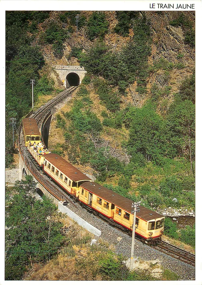 Der Gelbe Zug — Der Gelbe Zug auf der Strecke zwischen Villefranche-de-Conflent und Latour-de-Carol — Message du Sud - Vorderseite