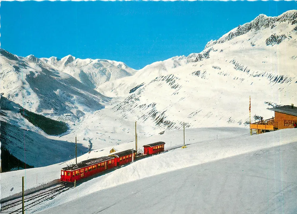 Andermatt — Furka-Oberalp-Bahn, Nächschen gegen Furkapass — Verlag Engelberger, Stansstad, Nr. 6553 - Recto