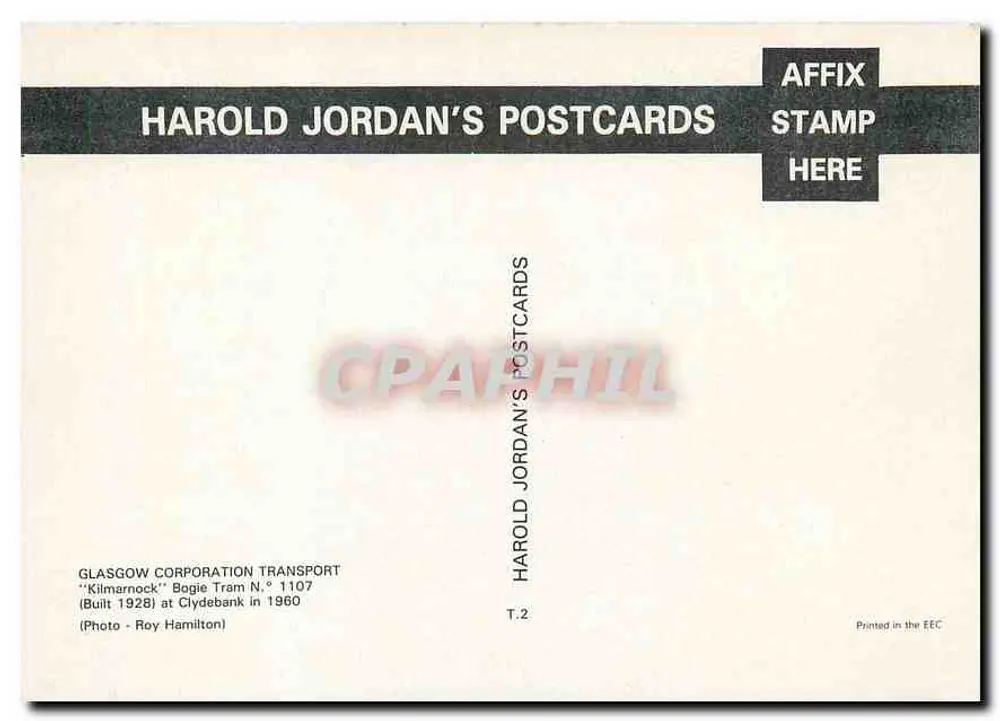 Dalmuir — Tramway — Harold Jordan's Postcards T.2 - Verso