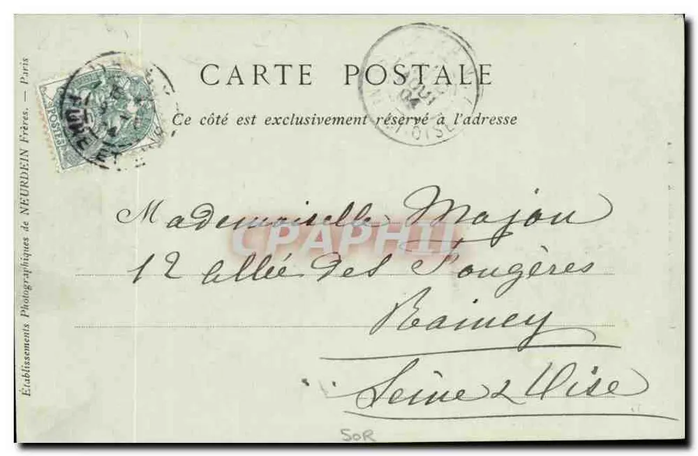 Dreux — La Grande-Rue — Librairie-Papeterie Marcel Durvie, n°35 - Verso
