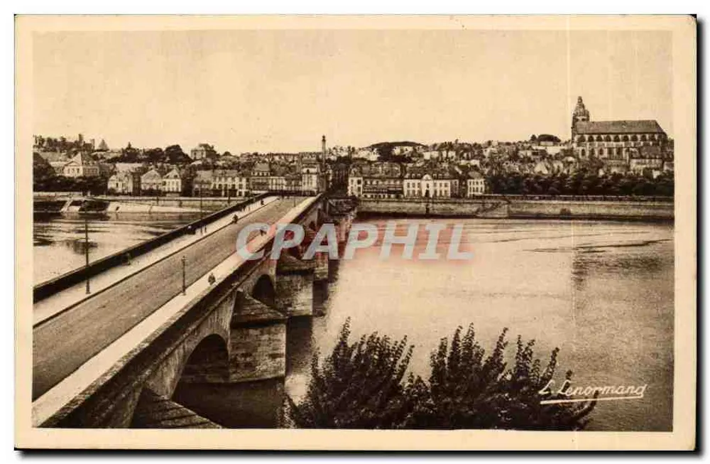 Blois (Loir-et-Cher) — Vue générale du Pont sur la Loire — L. Lenormand - Recto