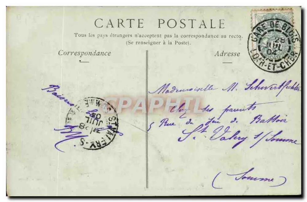 Blois — La Cathédrale, vue prise du Pont — Péricat Libraire, Tours - Verso
