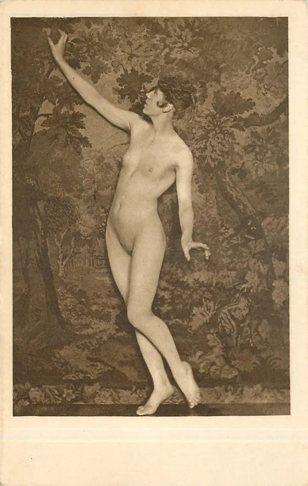 Nue dans un décor de forêt — Phot. Schieberth — A. 3 - Recto