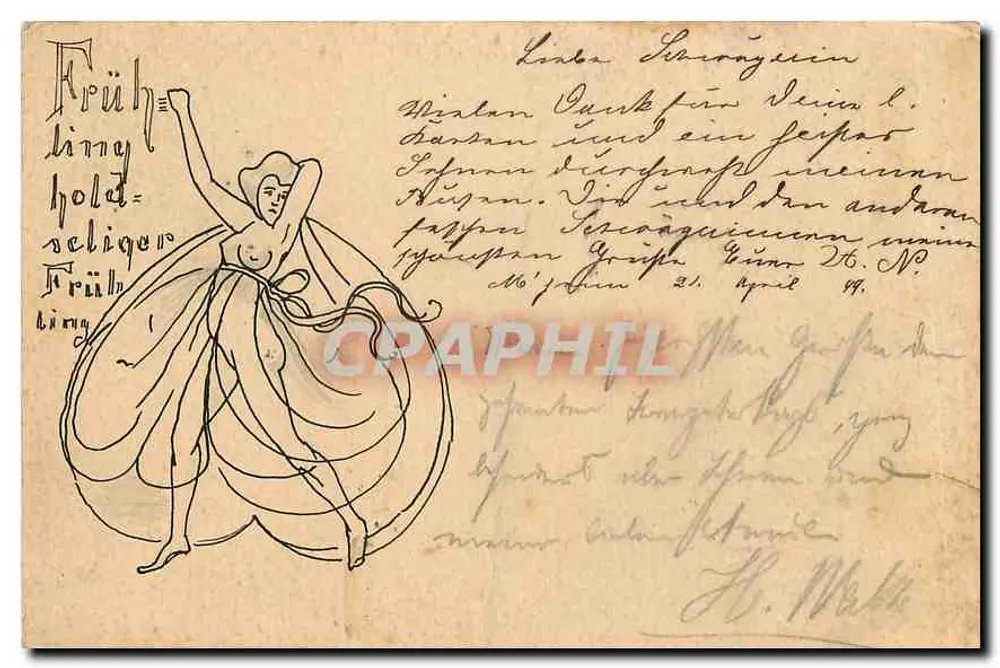 Danseuse de printemps — illustration — Deutsche Reichspost - Recto