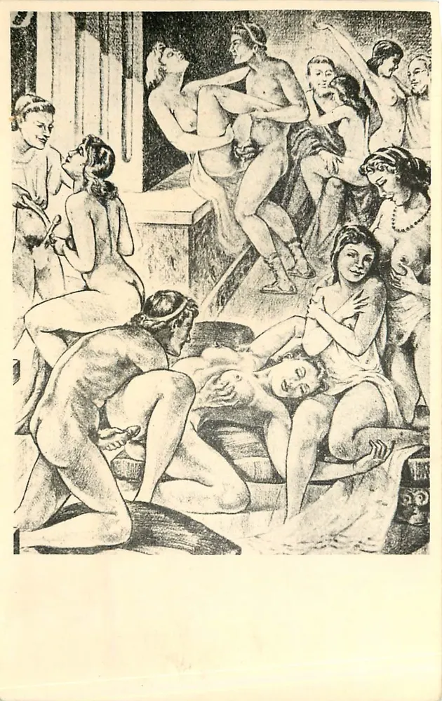 Scène de bain antique — nus dans un cadre classique — n°3 - Recto