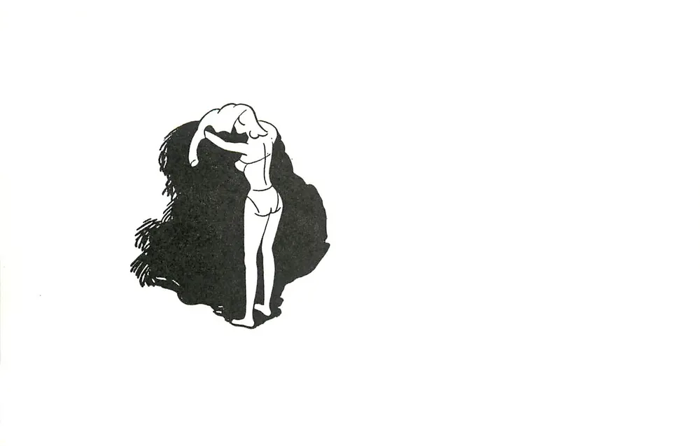 Femme nue se penchant — illustration noire et blanche — Shadowgraph Dennis Productions, n° 404 - Recto