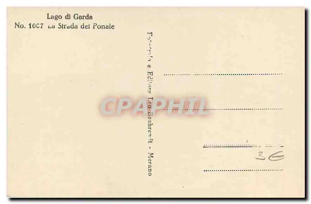 Jezioro Garda — Strada del Ponale — Wydawnictwo Léo Bahlrent, Merano - Rewers