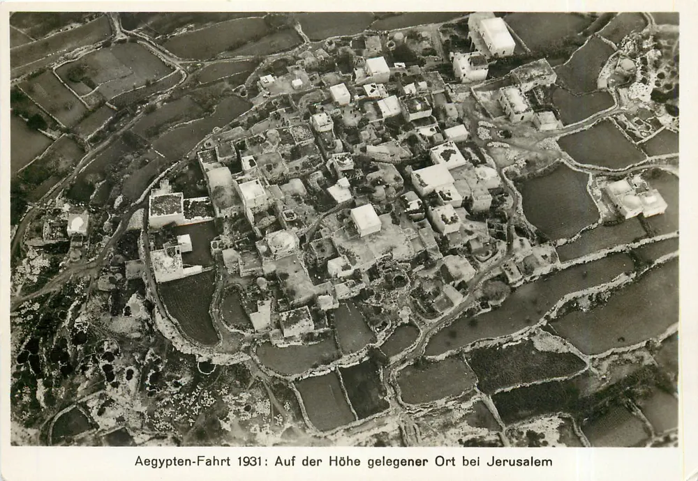 하늘에서 본 예루살렘 근처 언덕 위의 마을 — Aegypten-Fahrt 1931 — Zeppelin-Club - 앞면