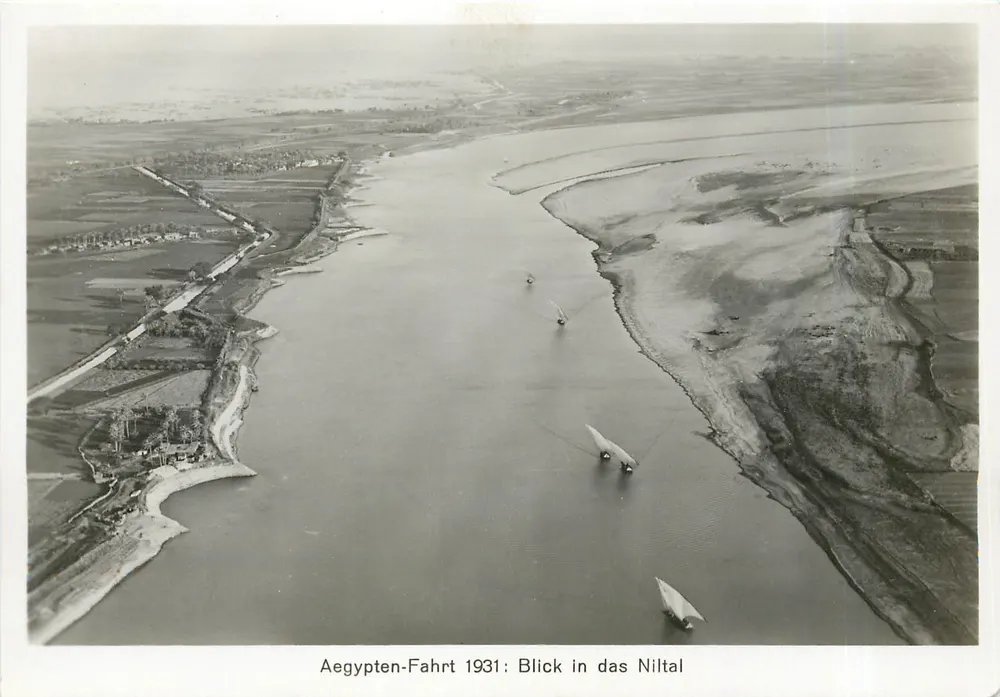 Luftbild des Nils — Aegypten-Fahrt 1931 — Zeppelin-Verlag - Vorderseite