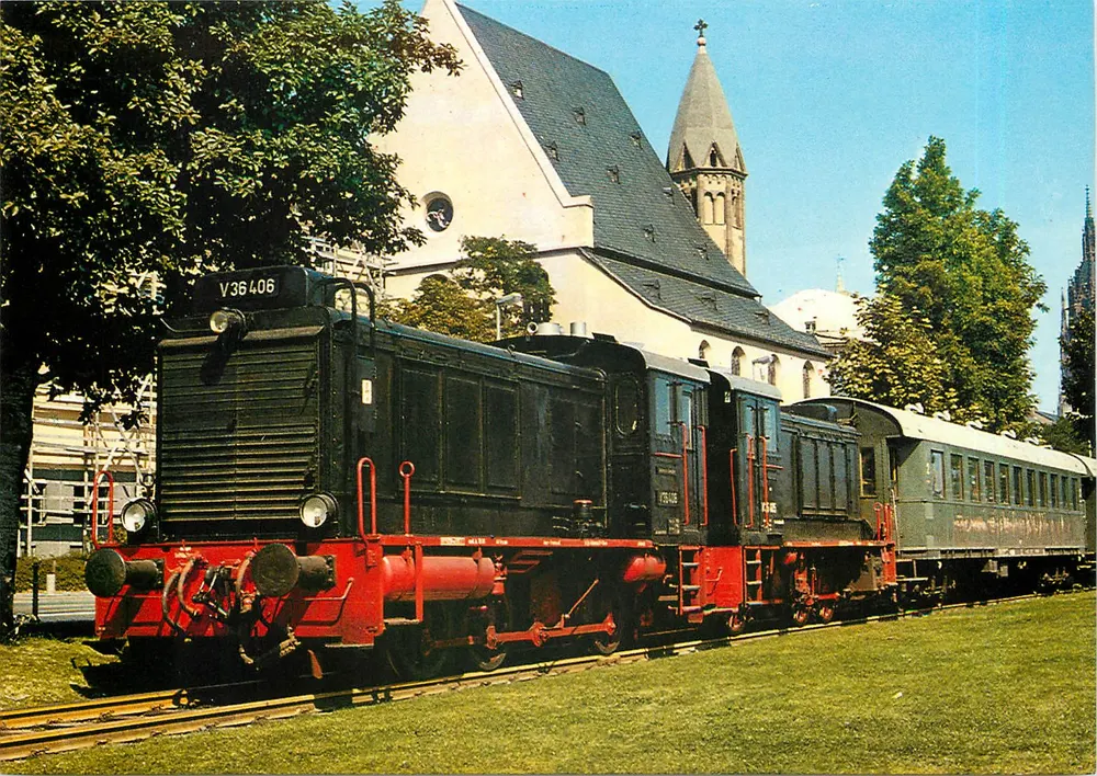 디젤 기관차 V36 406 + V36 405 — Historische Eisenbahn Frankfurt e.V. — REIJU 컬러 카드 - 앞면