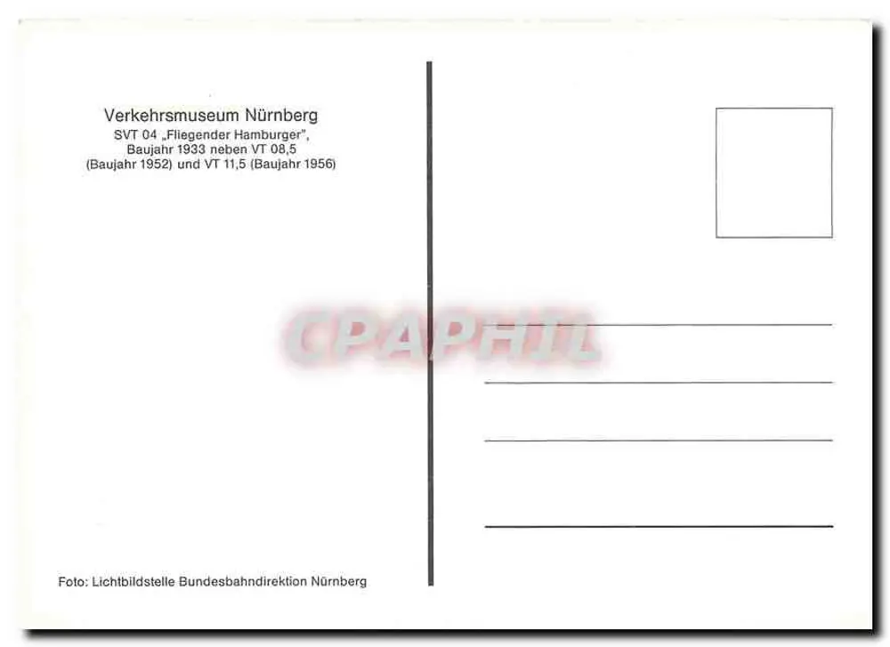 Drei Dampflokomotiven — Verkehrsmuseum Nürnberg — Verlag nicht sichtbar - Rückseite