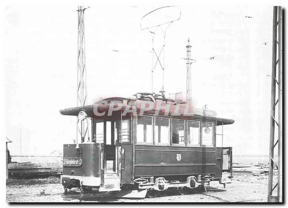 Tramway motorisé B.St.B. — Dépôt Allschwilerstrasse vers 1905 — Trammi-Imress, Basel - Recto