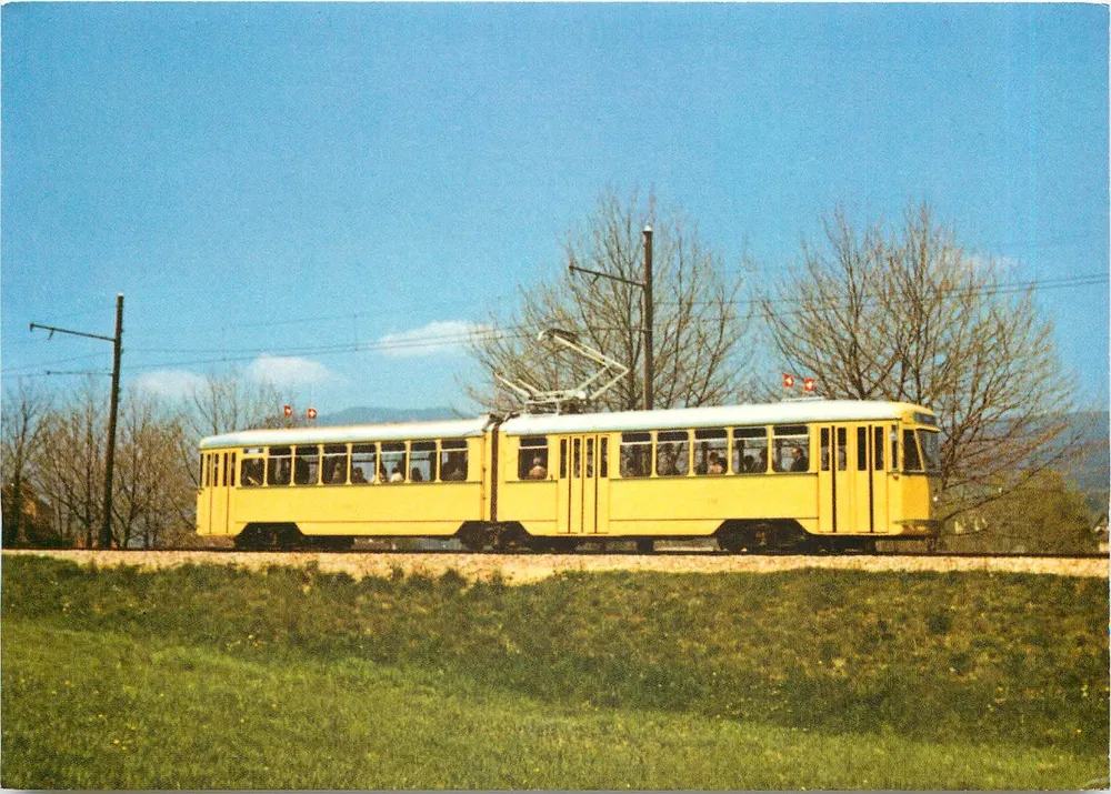 Tramway jaune — Ligne Neuchâtel-Boudry — Édition TN Neuchâtel - Recto