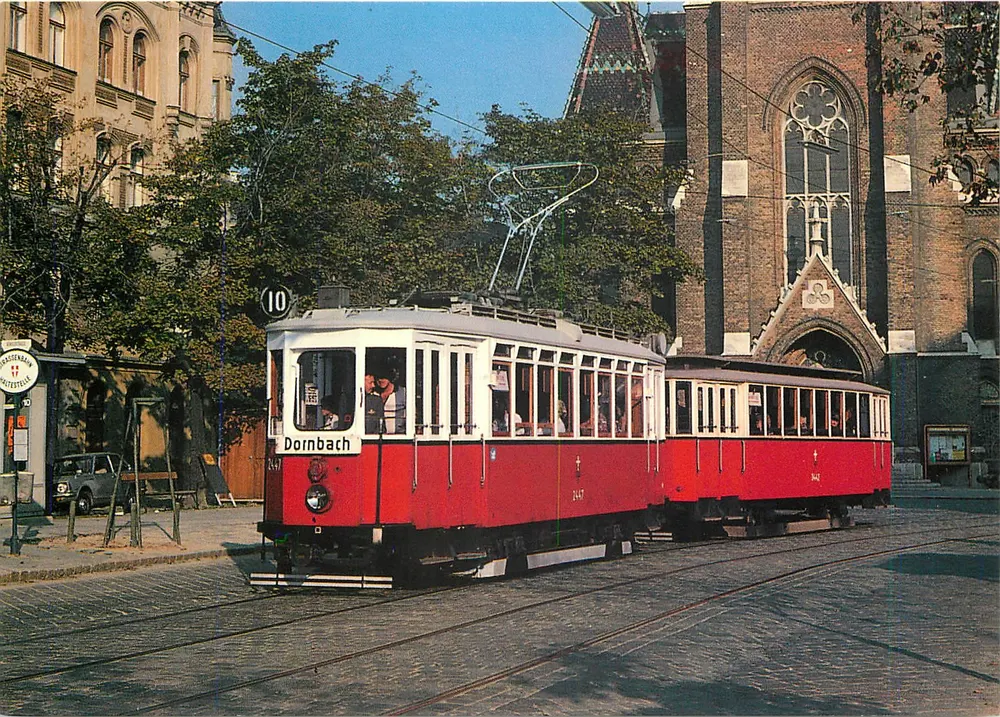 Tramway à Dornbach — restauration 1979 — VEF, éditeur der bahnladen, n° 10661/90 - Recto