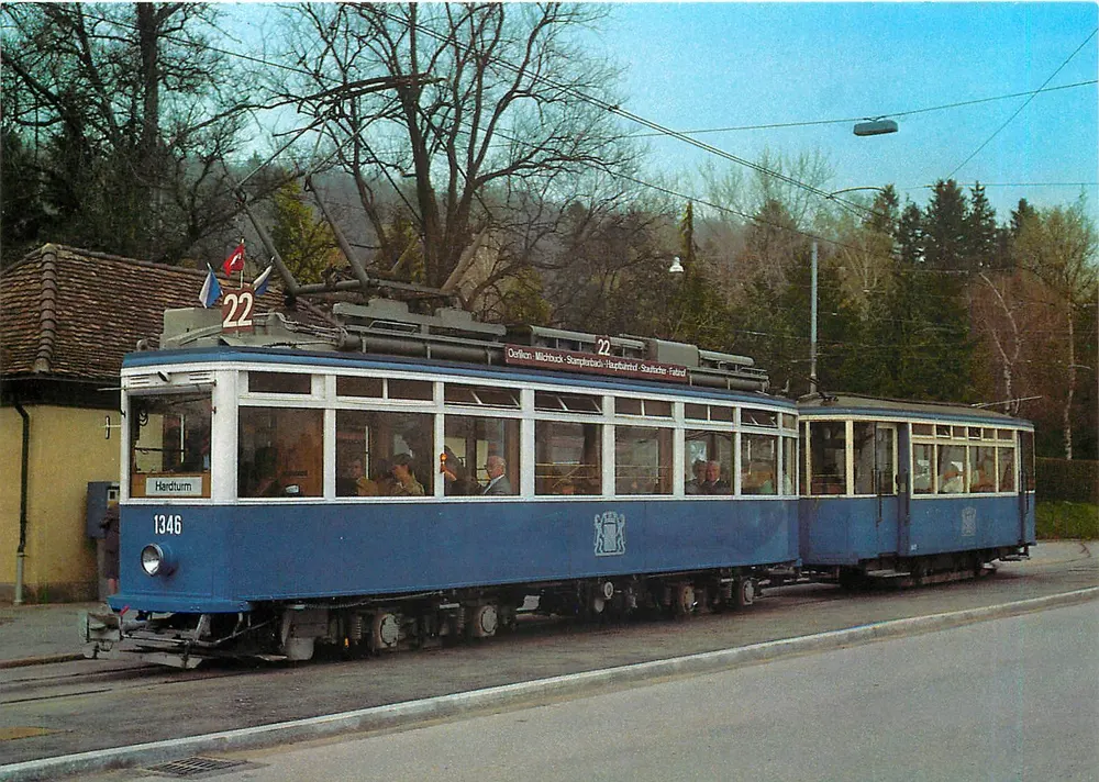 Zürcher Tramway — Vierachsiger Tramway, Linie 22 — Rud. Suter AG, Zürich - Vorderseite