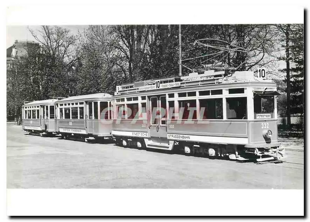 Zürcher Tramways — Motorwagen Ce 4/4 332 und Anhänger C2 610 & 607 — Verein Tram-Museum Zürich - Vorderseite