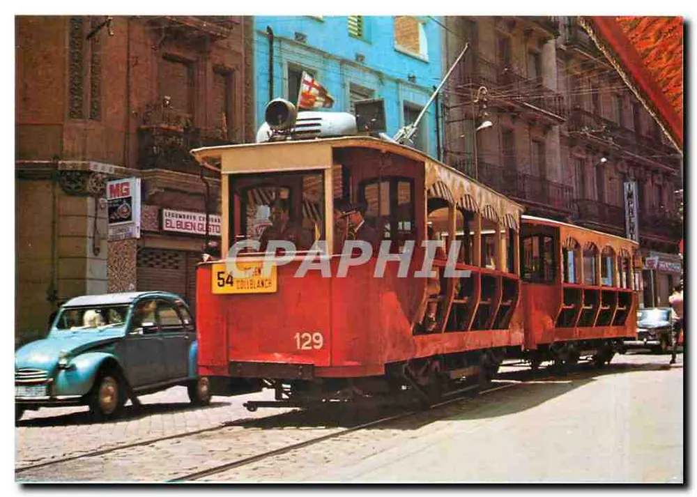 Tramway de Barcelone — Cote 129, série 125-132 — Éditions Ferroviaires, S.A. - Recto