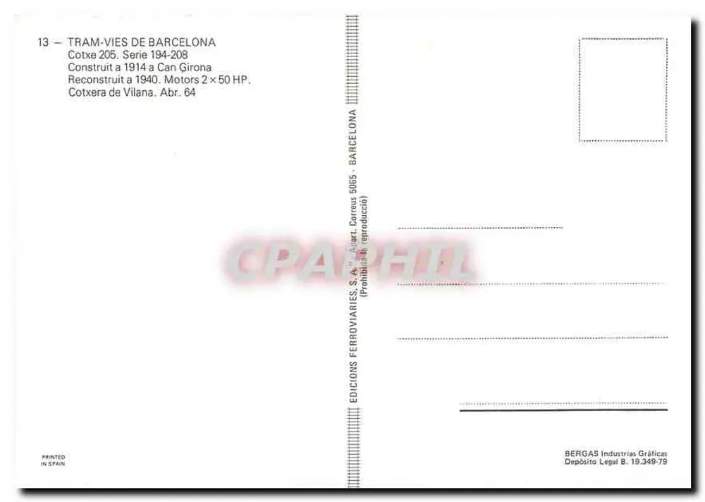 Tramway di Barcellona — Cotxe 205, serie 194-208 — Edizioni Ferroviarie - Verso