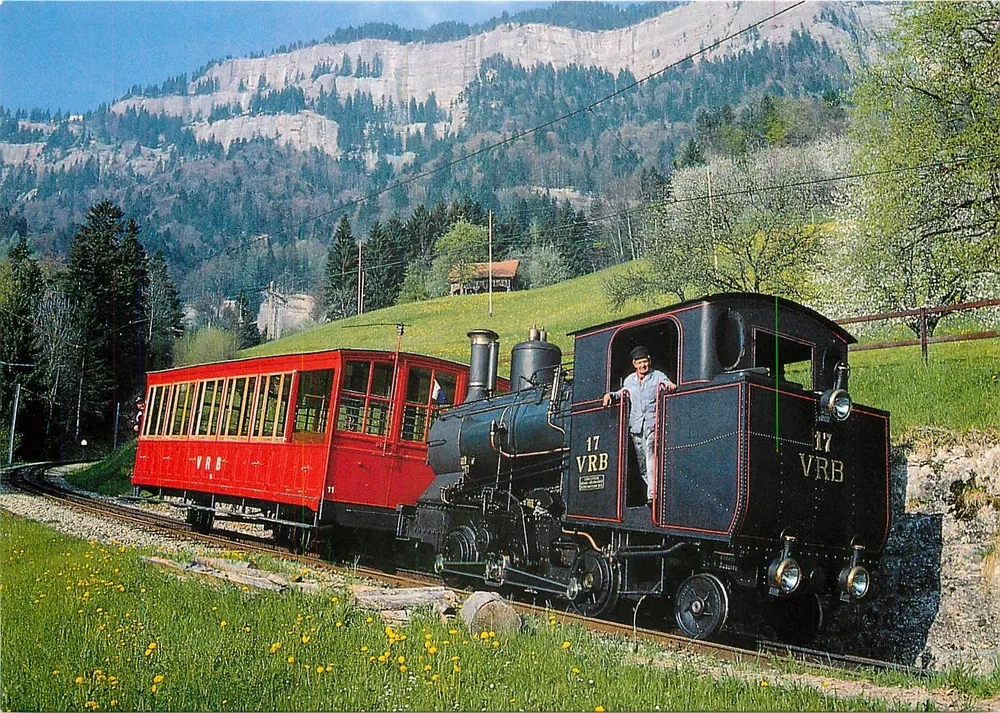 Train à vapeur VRB n°17 — Vitznau-Rigi — éditeur REIJU Color Karte - Recto