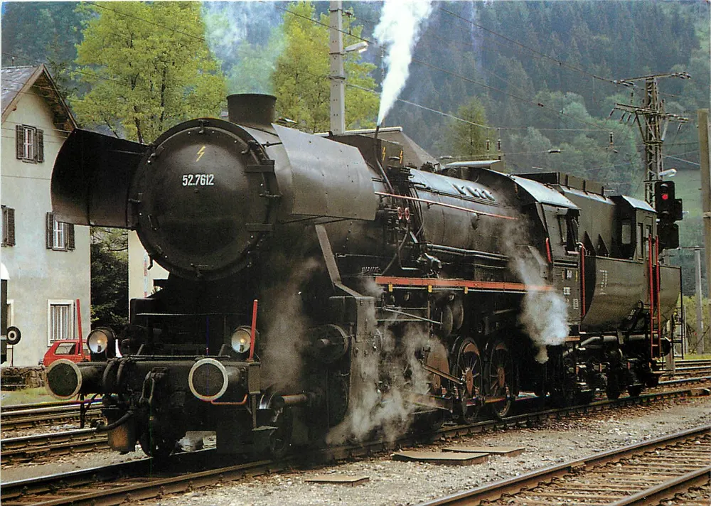 Dampflokomotive 52.7612 — Hieflau, 27 juin 1992 — der bahnhalden, n° 11094/93 - Recto