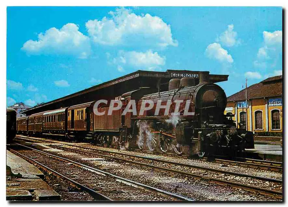 Locomotive à vapeur FS 685.530 — Gare de Cremona — Photo H. Rosenberger - Recto