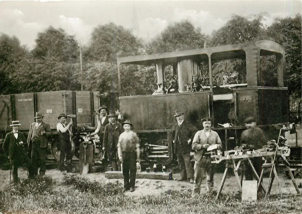 Kleinhahn Hoya-Syke-Asendorf — Bau der meterspurigen Zweigstrecke von Hoya nach Bücken (19.6.1900) — Deutscher Eisenbahn-Verein e.V. - Recto
