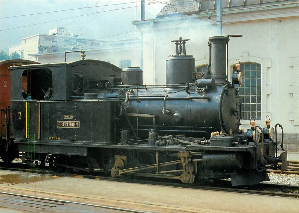 Dampflokomotive HG 2/3 7 "Breithorn" — Brigue-Visp-Zermatt-Bahn (BVZ) — MINIREX AG, CH-6002 - Vorderseite