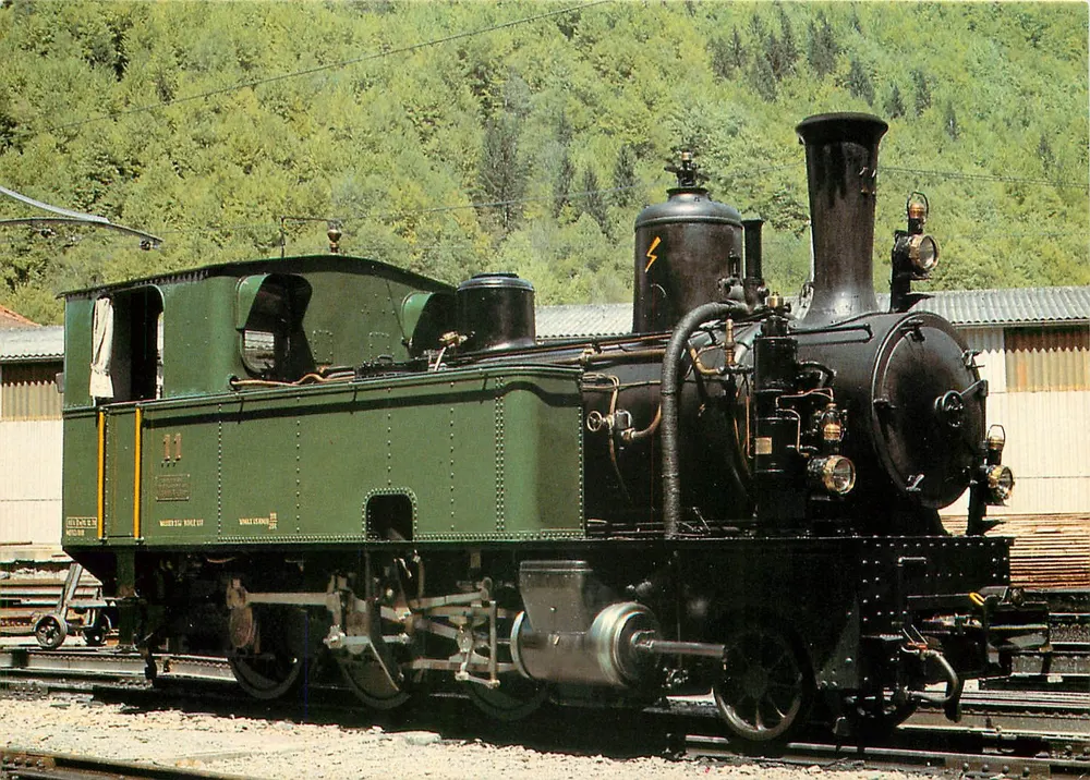 Dampflokomotive G 3/4 11 — ex RhB — modèle réduit — éditeur MINIREX AG, n° 1421 - Recto