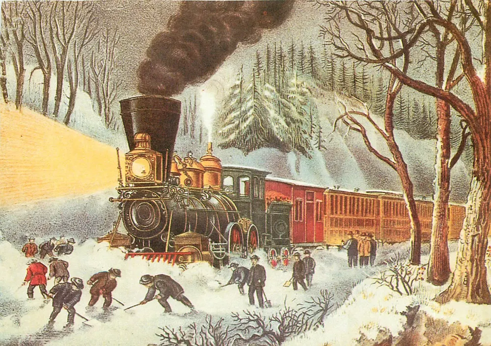 Train enneigé — Great Western Railway — F. A. Ackermanns Kunstverlag - Recto