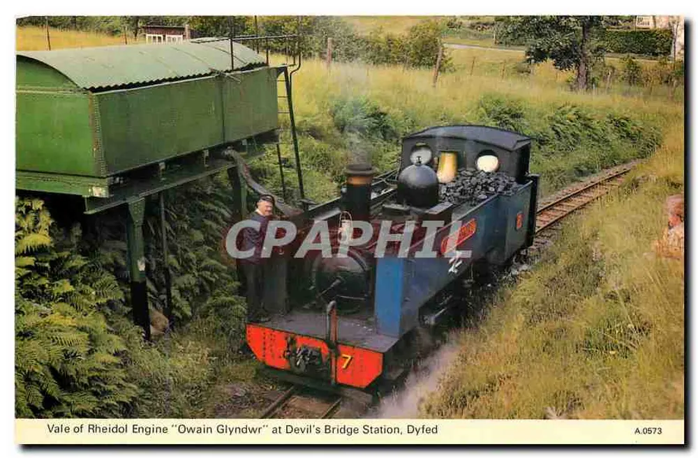 Vale of Rheidol Engine 'Owain Glynndwr' at Devil's Bridge Station, Dyfed — A.0573 - Recto