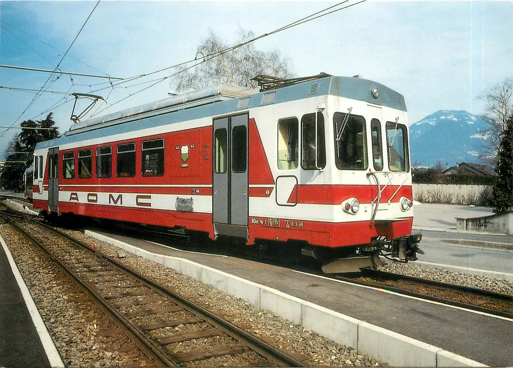 Aigle-Ollon-Monthey-Champéry — Elektrolokomotive BDeh 4/4 1 — MINIREX AG, CH-6002 Luzern - Vorderseite