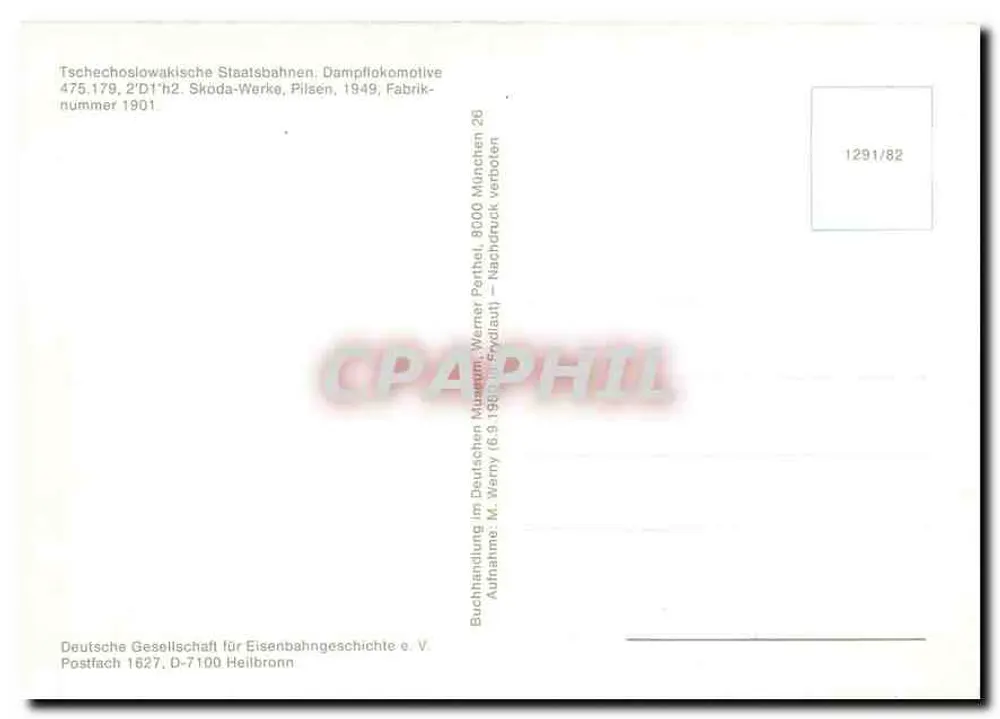 भाप इंजन 475.179 — तचेकोस्लोवाकिया — जर्मन सोसाइटी फॉर आइरोनवे गेस्चिक्टे ई.वी. - पीछे